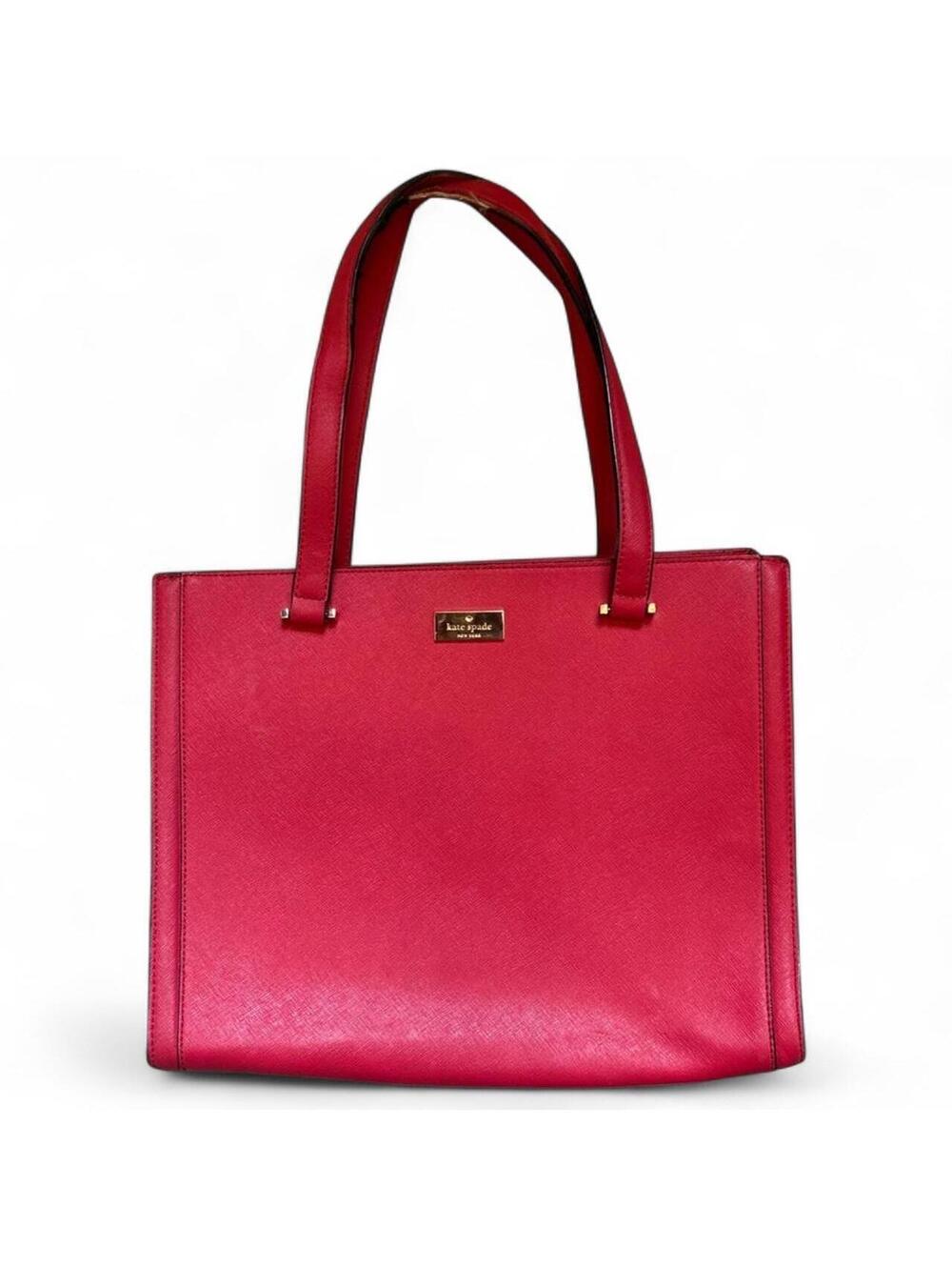 Beautiful Kate Spade red leather tote bag